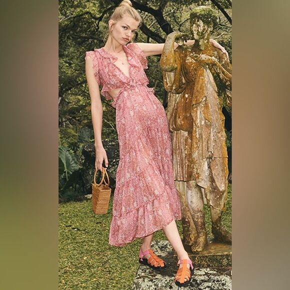 MISA Los Angeles Natasha Dress in Washed Rose Lilac - Picture 9 of 13